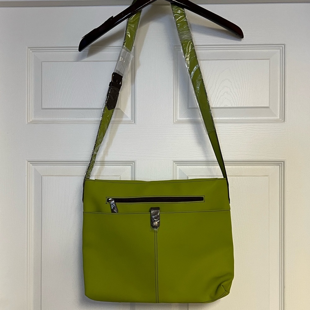 Glenroyal Chic Handcrafted in Scotland Apple Green Crossbody Bag Satchel - Picture 3 of 11